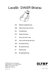 Olymp LavaSit DINER Shiatsu Instrucciones De Servicio