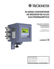 McCrometer UM08-10 Manual De Instalación, Funcionamiento Y Mantenimiento