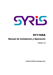 Syris SY110SA Manual De Instalación Y Operación