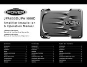 Jensen POWER JPA600D Manual De Instalación Y Operación