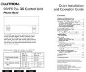 Lutron GRAFIK Eye QSGRJ-4P Guía Rápido De Instalación Y  Funcionamiento