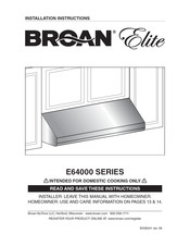 Broan Elite E64000 Serie Instrucciones De Instalación