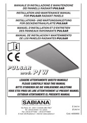 Sabiana PULSAR P Manual De Instalación Y Mantenimiento