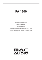 MAC Audio PA 1500 Manual Del Propietário
