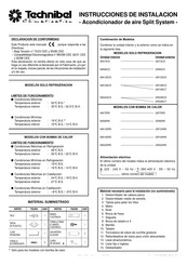 Technibel Climatisation MA74C5 Instrucciones De Instalación