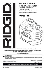 RIDGID WD03180 Manual Del Usuario