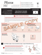Pfister Auden LF-048-AD Guía De Instalación Rápida