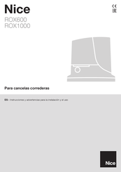 Nice ROX1000 Instrucciones Y Advertencias Para La Instalación Y El Uso