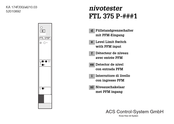 Endress+Hauser nivotester FTL 375 P-1 Manual De Instrucciones