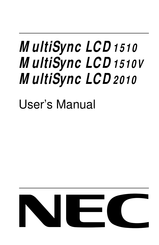 NEC MultiSync LCD1510 Manual De Usuario