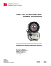 Federal Signal AudioMaster 310-MV-MNC Instrucciones Para La Instalación Y El Mantenimiento