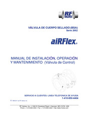 RF Valves Airflex 2002 Serie Manual De Instalación, Operación Y Mantenimiento