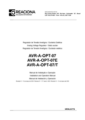 REACIONA AVR-A-OPT-07/T Manual De Instalación Y Operación