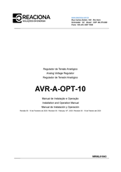 REACIONA AVR-A-OPT-10 Manual De Instalación Y Operación