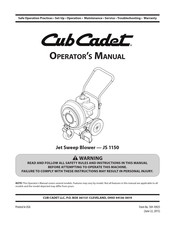 Cub Cadet JS 1150 Manual Del Operador