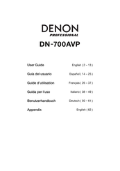 Denon Professional DN-700AVP Guia Del Usuario