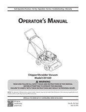 MTD CSV 020 Manual Del Operador