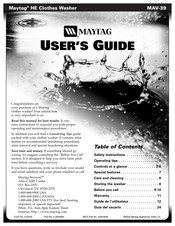 Maytag MAV-39 Guia Del Usuario