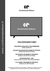 CONTINENTAL EDISON CELED554K0119B3 Manual De Instrucciones