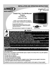 Lennox Hearth Products Radium-NG Instrucciones De Instalación Y  Operación