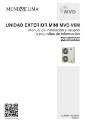 mundoclima MINI MVD V6M MVD-V280W/DGN1 Manual De Instalación Y Usuario