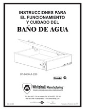 Morris Acorn Whitehall SP-1600-A-220 Instrucciones Para El Funcionamiento Y Cuidado