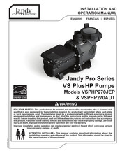 Zodiac Pool Systems VSPHP270JEP Manual De Instalación Y Operación