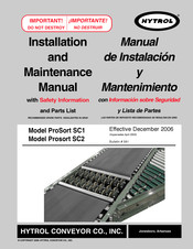 HYTROL ProSort SC1 Manual De Instalación Y Mantenimiento