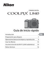 Nikon COOLPIX L840 Guia De Inicio Rapido