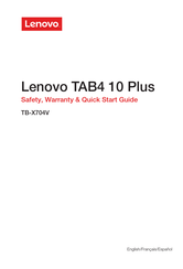 Lenovo TB-X704V Seguridad, Garantía Y Guía De Inicio Rápido