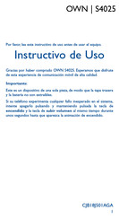 Own S4025 Instructivo De Uso