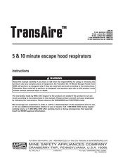 MSA TransAire 10008292 Manual De Instrucciones