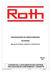 Roth SHR-15 Manual De Instalación Y Mantenimiento