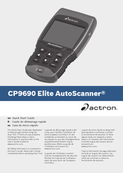 Actron Elite AutoScanner CP9690 Guia De Inicio Rapido