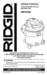 RIDGID WD16400 Manual Del Proprietário