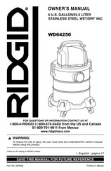 RIDGID wd64250 Manual Del Proprietário