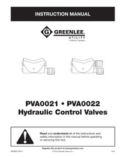 Greenlee PVA0021 Manual De Instrucciones