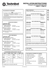 Technibel MCA127R5TA Instrucciones De Instalación