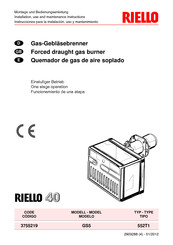 Riello 40 GS5 Instrucciones Para La Instalación, Uso Y Mantenimiento