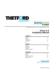 Thetford Sanicon turbo 400S Manual Del Propietario Y Instrucciones De Instalación