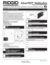 RIDGID AdvanTEXT RSA2AT Instrucciones De Inicio Rapido