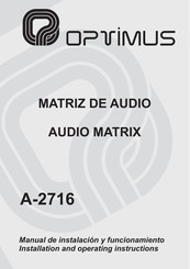 Optimus A-2716 Manual De Instalación Y Funcionamiento