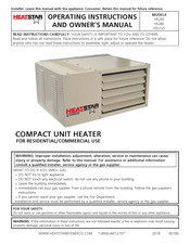 HeatStar Mr. Heater HSU80 Instrucciones De Funcionamiento Y Manual Del Propietario