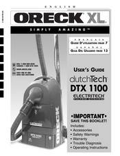 Oreck XL dutchTech DTX 1100 Guia Del Usuario