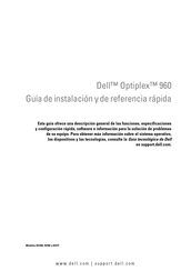 Dell OptiPlex 960 Guía De Instalación Y De Referencia Rápida