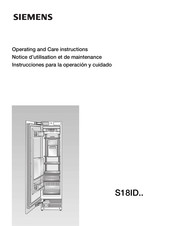 Siemens S18ID Serie Instrucciones Para La Operación Y Cuidado