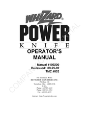 BETCHER INDUSTRIES WHIZARD Power Knife Manual Del Usuario