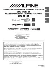 Alpine CDE-W265BT Manual De Operación