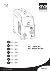 GYS TIG 168 DC HF Manual De Instrucciones