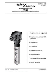 Spirax Sarco PA420 Instrucciones De Instalación Y Mantenimiento